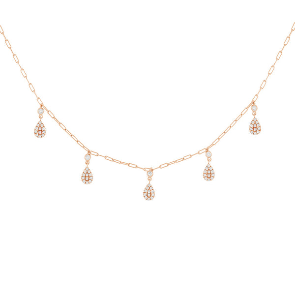 FX0244 925 Sterling Silver Water Drops Necklace