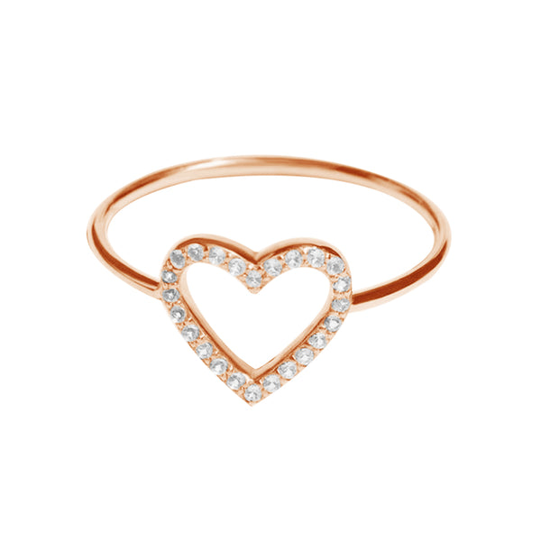 FJ0663 925 Sterling Silver Heart Wide Open Ring