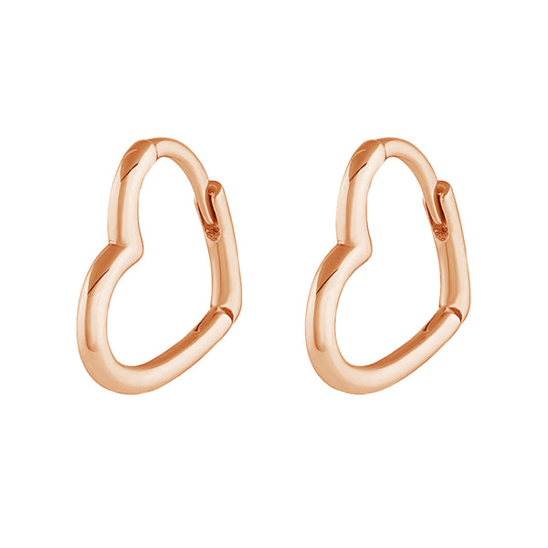 FE1993 925 Sterling Silver Women Jewelry High Polish Heart Hoop Earrings