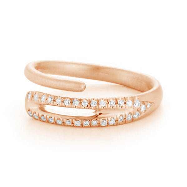 FJ0421 925 Sterling Silver Open Wrap Zircon Ring