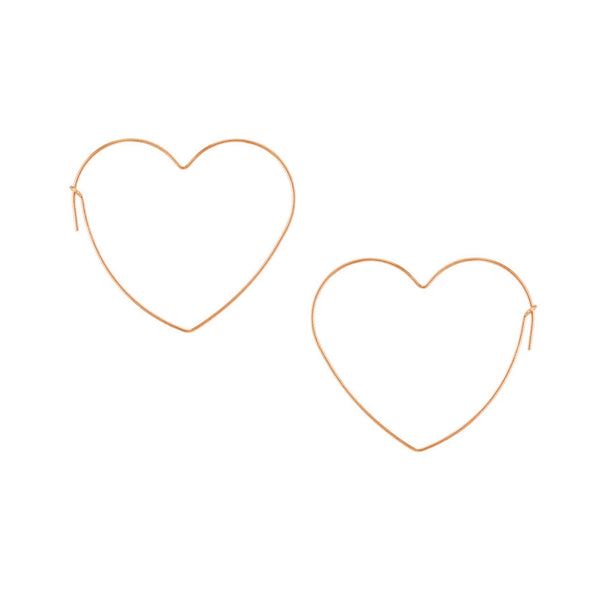 FE0108 925 Sterling Silver Sleek Small Heart Hoop Earrings