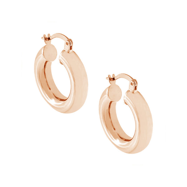 FE0838 925 Sterling Silver Chunky Hollow Hoop Earrings