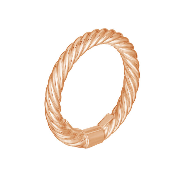 FJ0431 925 Sterling Silver Twisted Cable Ring