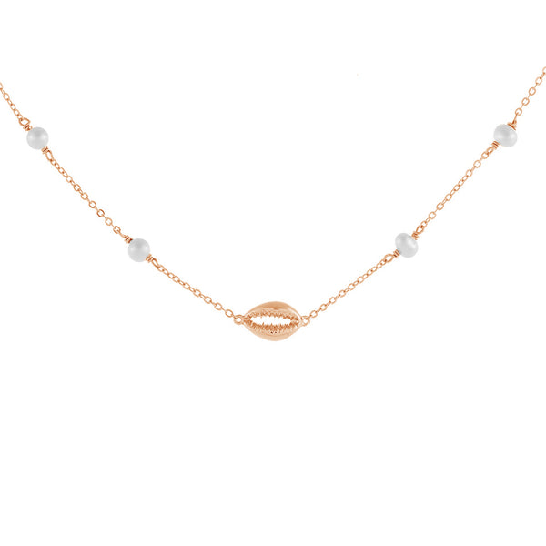 FX0202 925 Sterling Silver Shell Choker Necklace