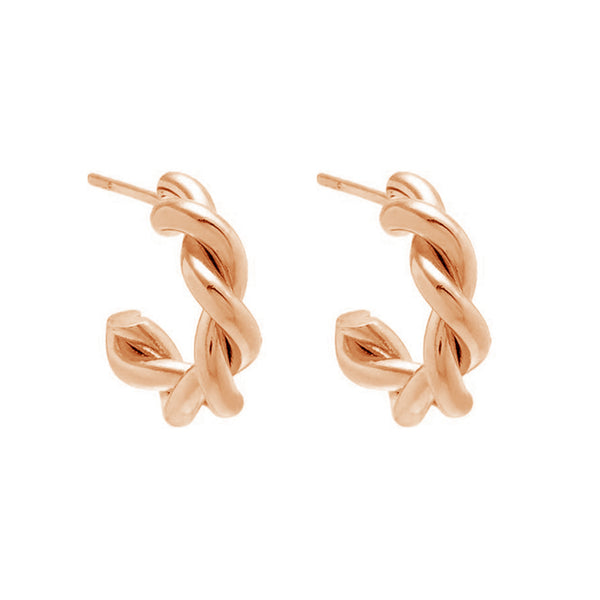 FE1998 925 Sterling Silver Classic Twist Open Half Hoop Earrings