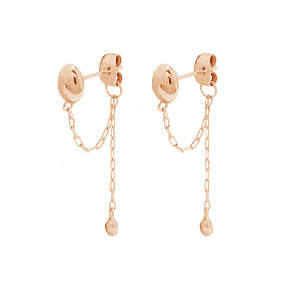 FE1842 925 Sterling Silver Solid Chram Chain Stud Earring