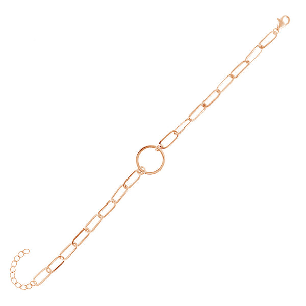 FS0074 925 Sterling Silver Circle Chain Bracelet