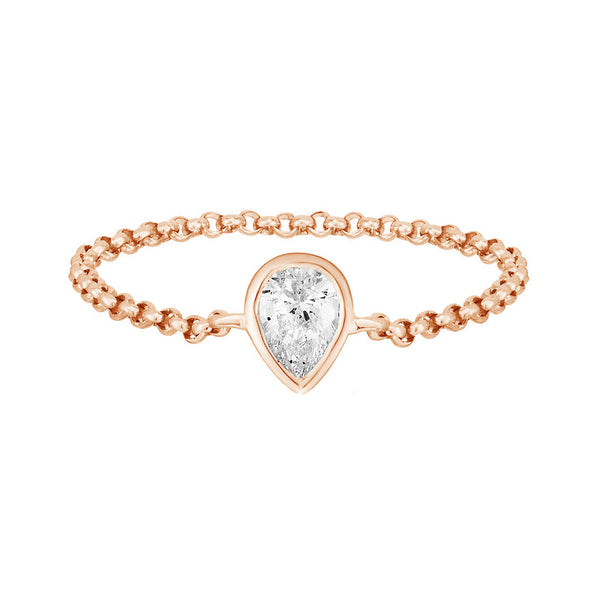 FJ0629 925 Sterling Silver Teardrop Pear CZ Women Ring