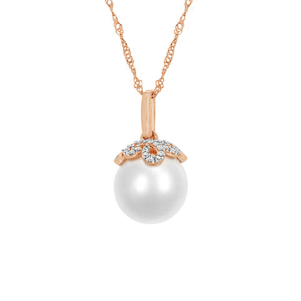 FX0631 925 Sterling Silver Pearl Pendant Necklace with Zircon