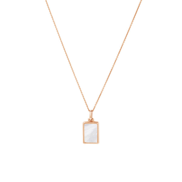 FX0504 Pearl Rectangle Locket Necklace