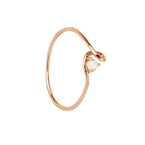 FJ0694 925 Sterling Silver Single Zircon Band Ring