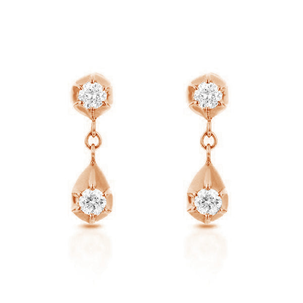 FE1222 925 Sterling Silver Zircon Dangle Stud Earrings