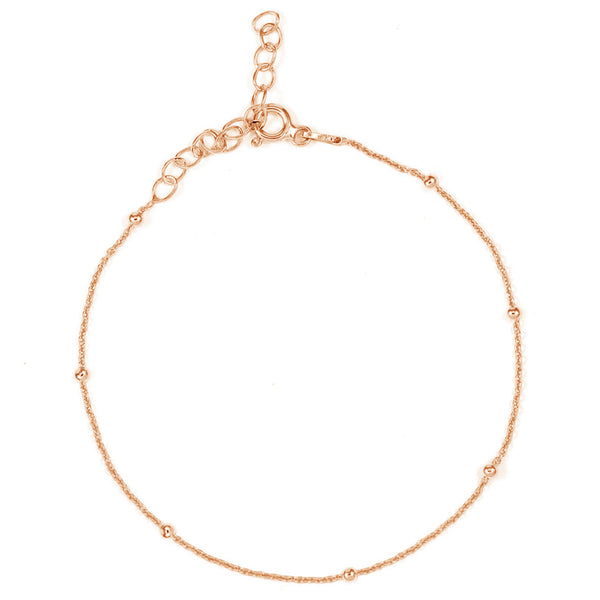 FA0012 925 Sterling Silver Dots Gold Anklet