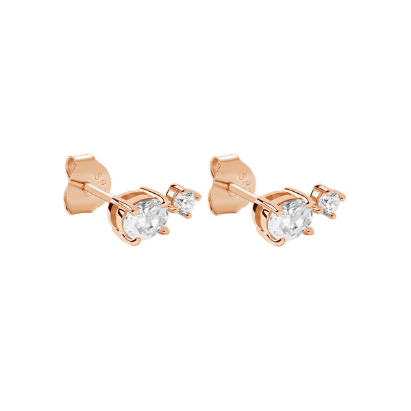 FE1922 925 Sterling Silver Nikita Single Gold Vermeil CZ Earring
