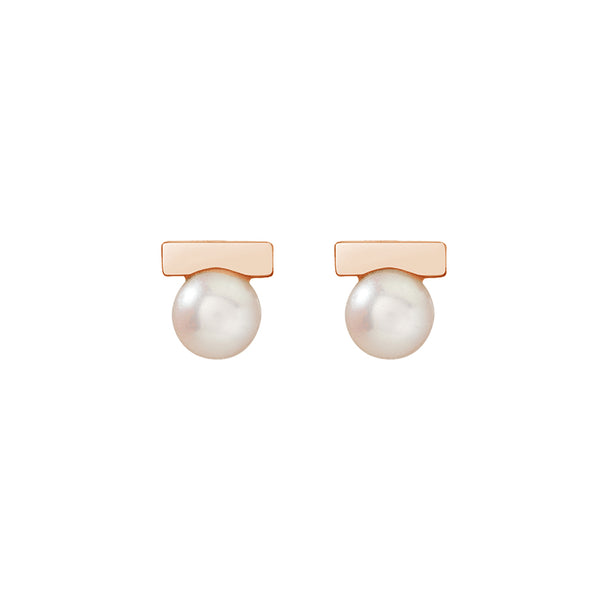 FE1742 925 Sterling Silver Freshwater Pearl Bar Stud Earring