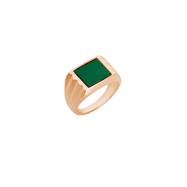 FJ0698 925 Sterling Silver Natural Malachite Ring