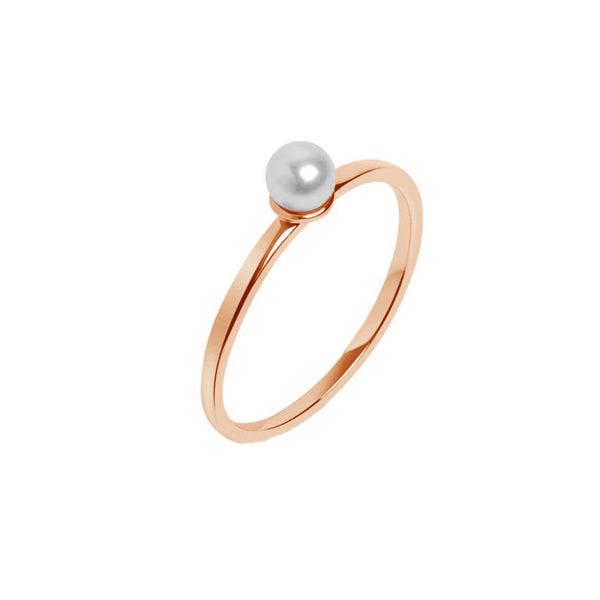 FJ0337 925 Sterling Silver Single Pearl Ring