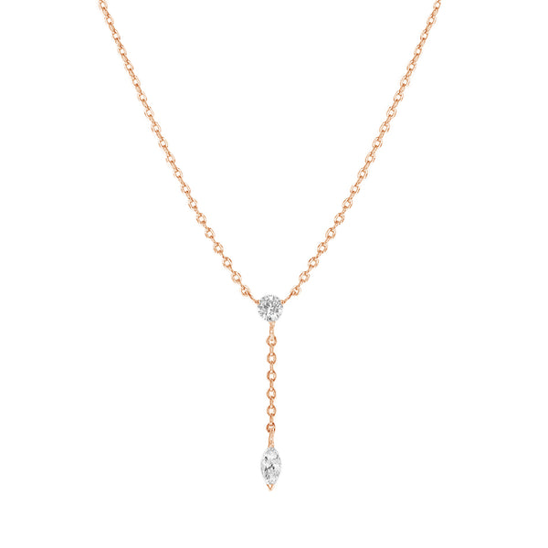 FX0874 925 Sterling Silver Marquis Shinning Cubic Zirconia Necklaces