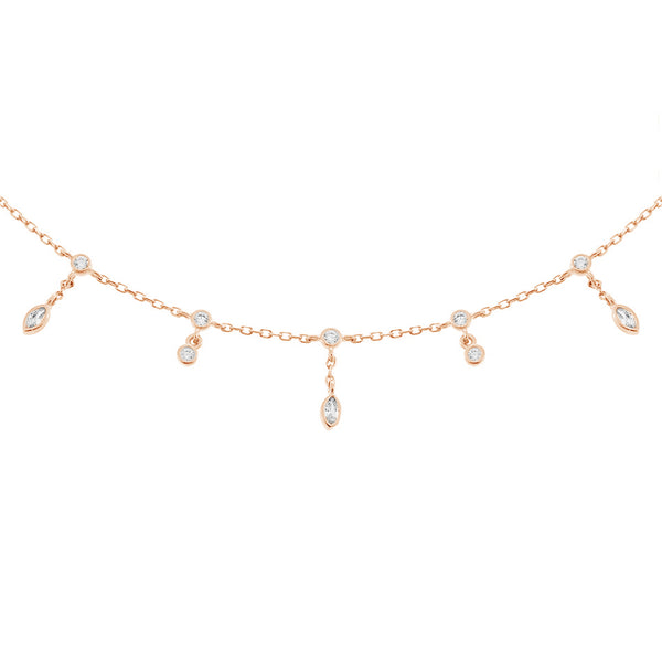 FX0218 925 Sterling Silver Zircon Beaded Necklace