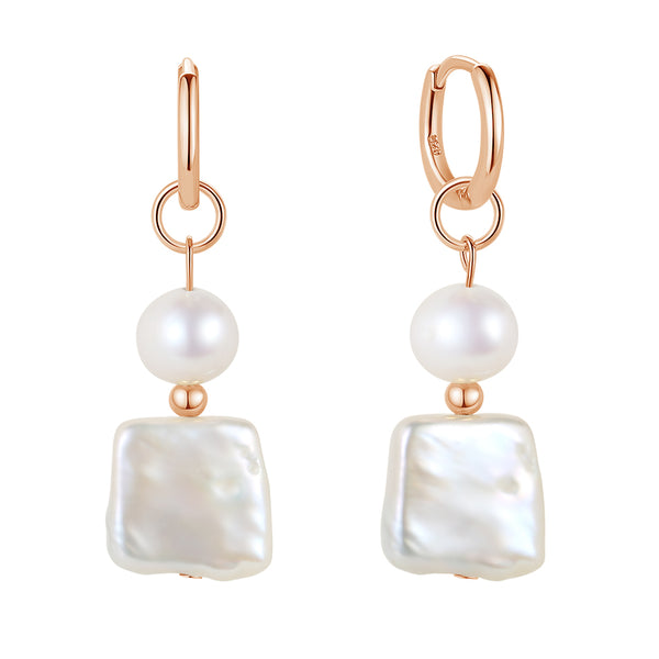 FE1707 925 Sterling Silver Baroque Pearl Earrings