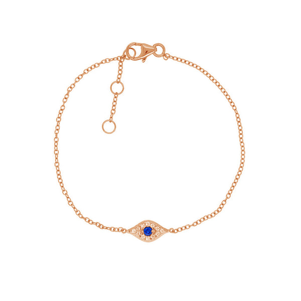 FS0133 925 Sterling Silver Fashion Blue Eye Bracelet