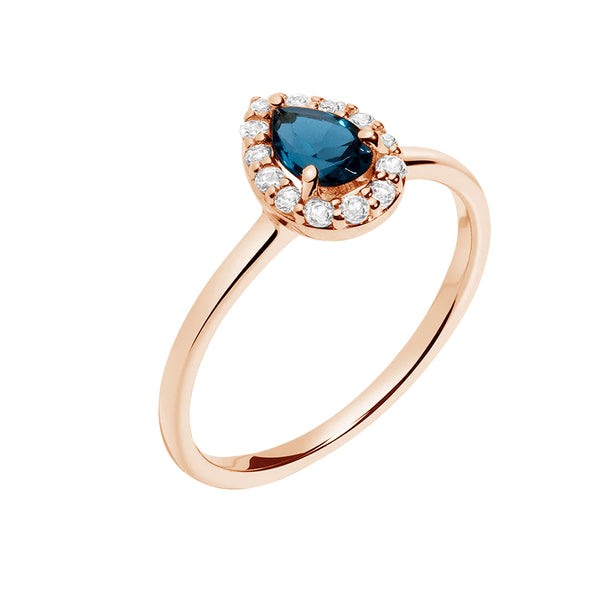 FJ0471 925 Sterling Silver Vintage Pear Cut Ring