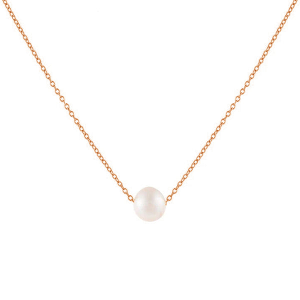 FX0537 925 Sterling Silver Single Pearl Necklace
