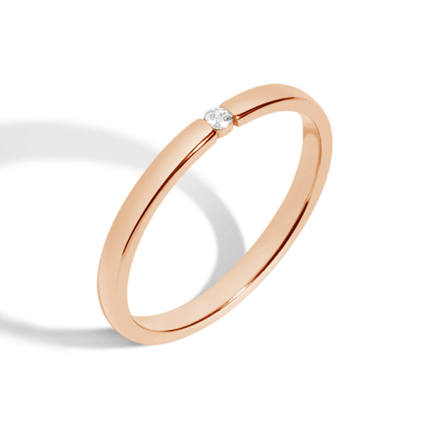 FJ0300 925 Sterling Silver Single Zircon Ring