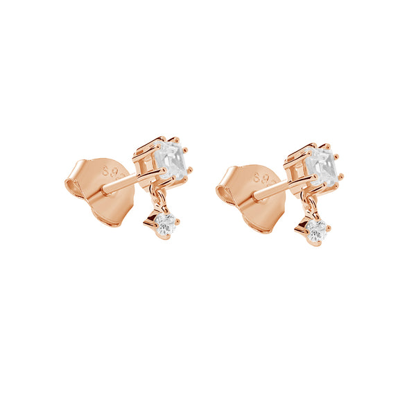 FE1923 925 Sterling Silver Cubic Zirconia Women Stud Earrings