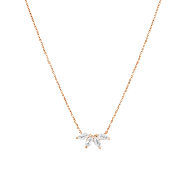 FX0644 925 Sterling Silver Marquise Topaz Necklace