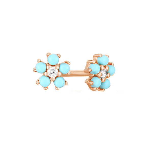 FE1589 Flower Zircon Studs Earrings