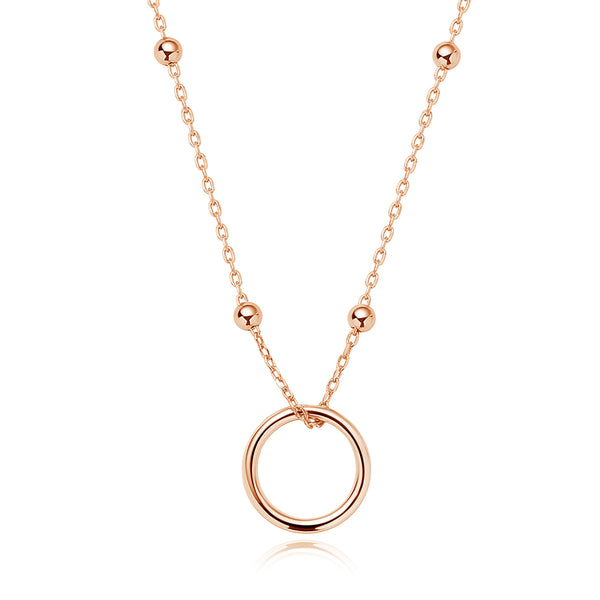 FX0044 925 Sterling Silver Basic Halo Pendant Necklace