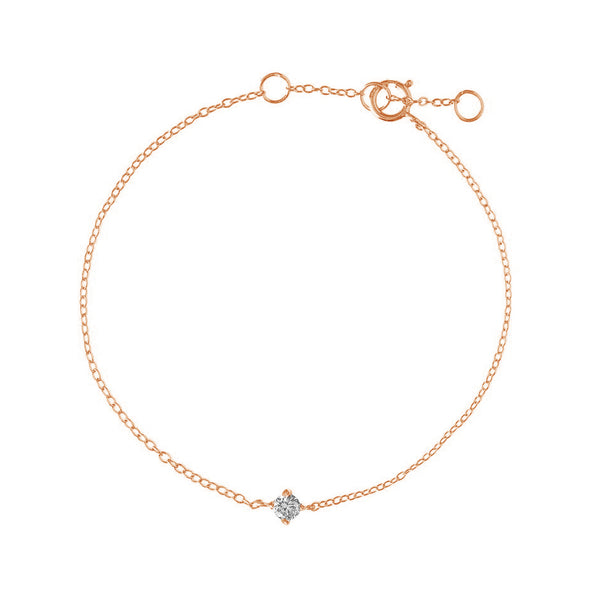 FS0142 925 Sterling Silver Minimalist Style Zircon Bracelet