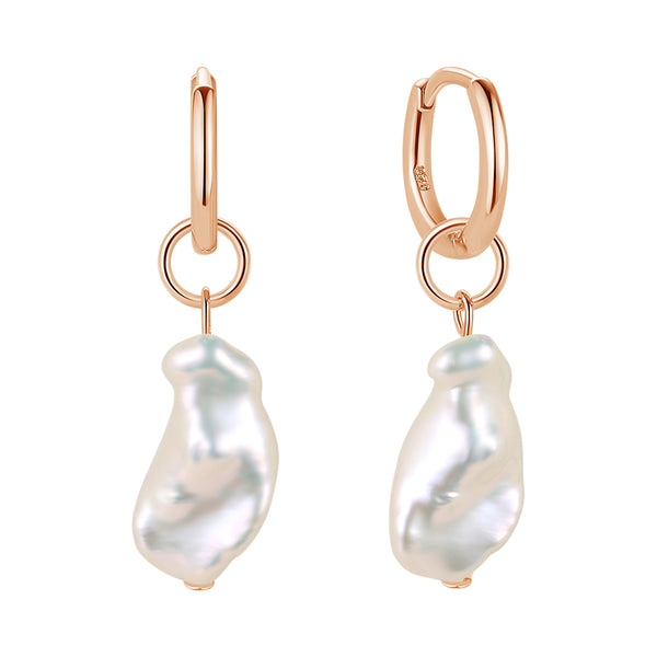 FE1708 925 Sterling Silver Baroque Pearl Earrings