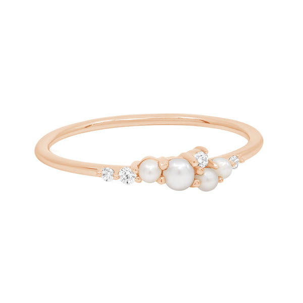 FJ0721 925 Sterling Silver Freshwater Pearl CZ Ring