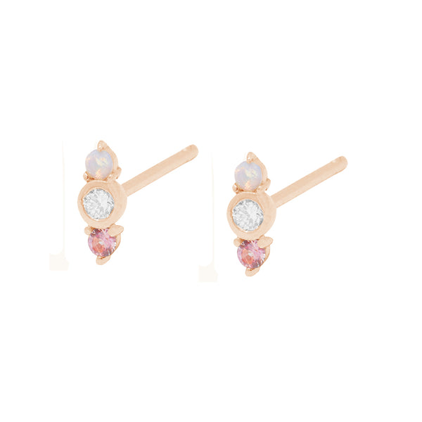 FE1570 925 Sterling Silver Trio Zircon Stud Earrings
