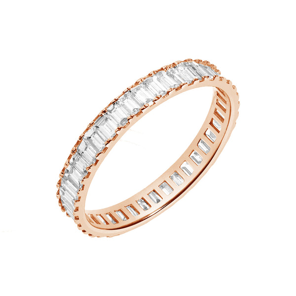 FJ0453 925 Sterling Silver Bold Diamond Baguette Ring