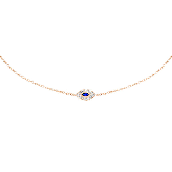 FX0237 925 Sterling Silver Evil Eye Choker Necklace