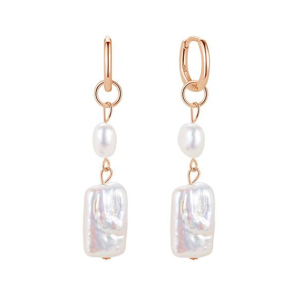 FE1704 925 Sterling Silver Natural Pearl Earrings