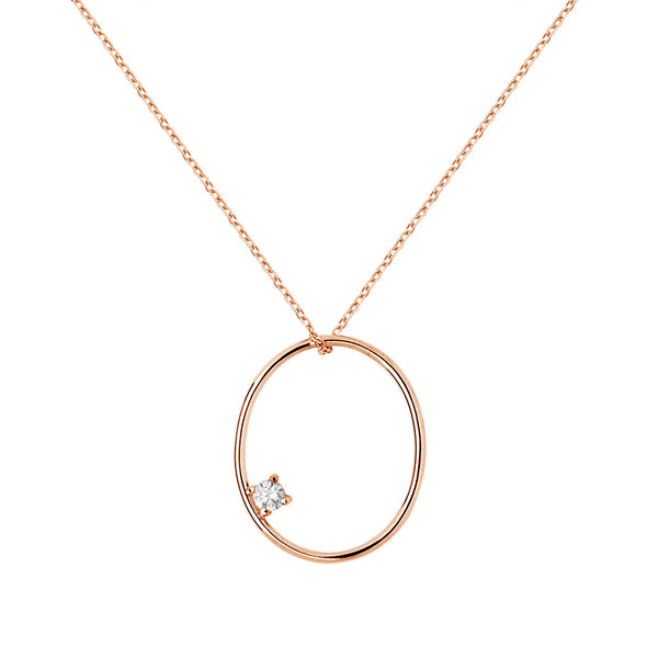 FX0406 925 Sterling Silver Big Oval Circle Necklace