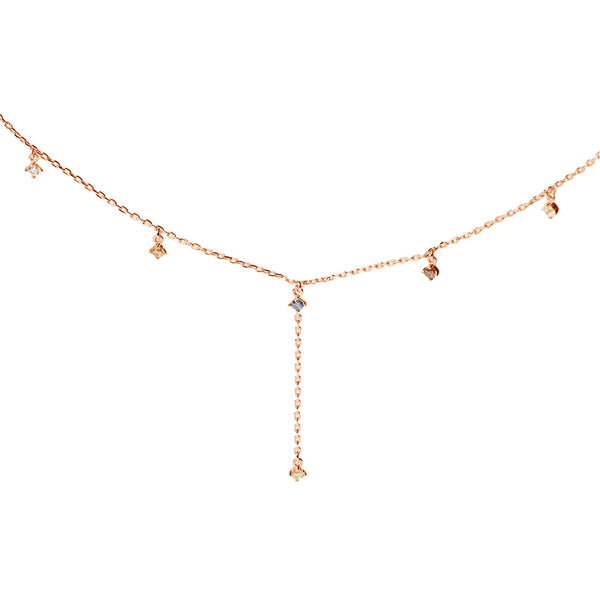 FX0814 925 Sterling Silver Rainbow CZ Pendant Necklace