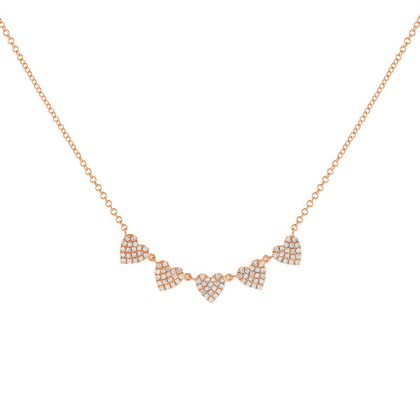 FX0717 925 Sterling Silver Cubic Zirconia Heart Necklace