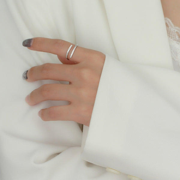 TYJ0327 925 Sterling Silver Wrap Cubic Zirconia Adjustable Rings