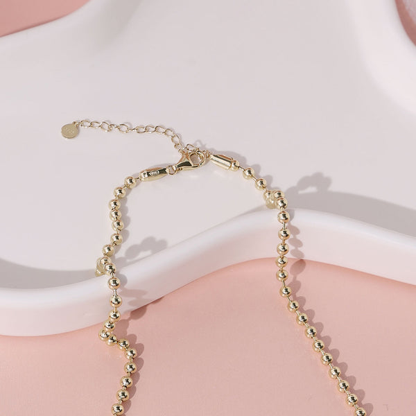 FX0888 925 Sterling Silver Ball Bead Chain Necklace