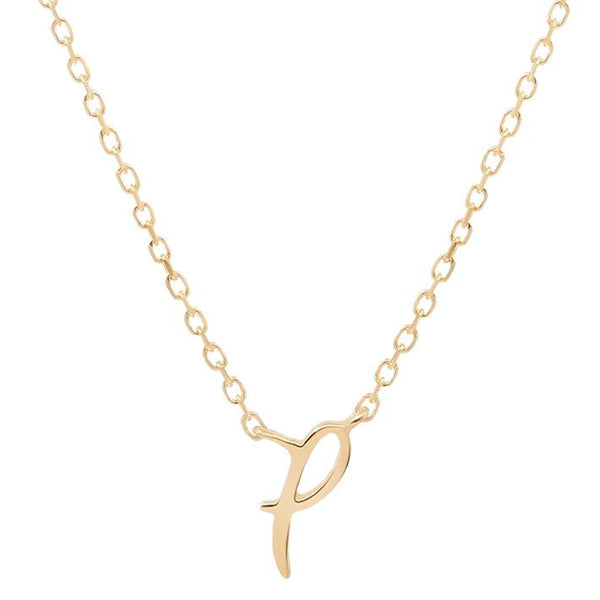 FX0542 925 Sterling Silver Letter Pendant Necklace