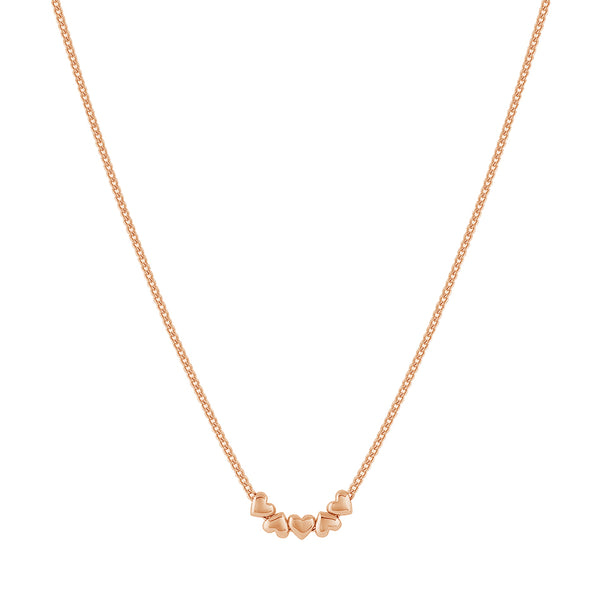 FX0914 925 Sterling Silver Quintet Gold Heart Necklace For Women