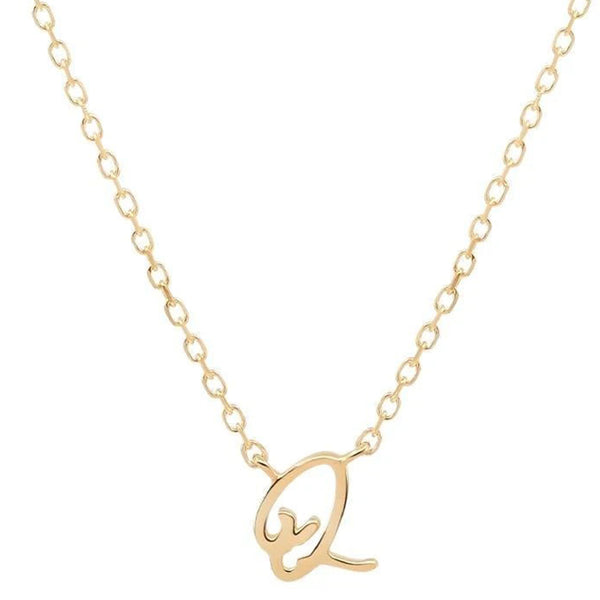 FX0542 925 Sterling Silver Letter Pendant Necklace