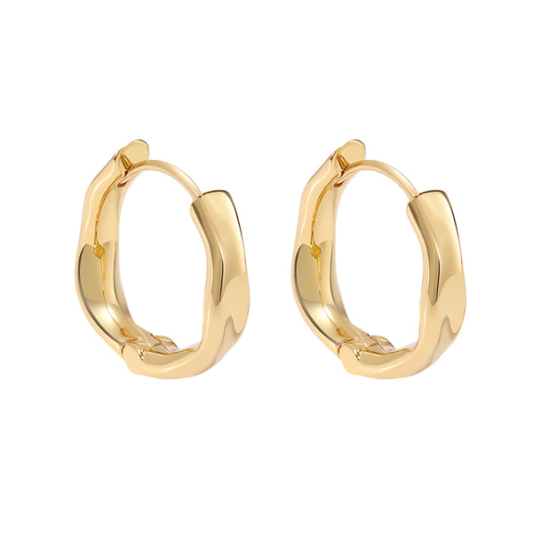 FE1978 925 Sterling Silver Faceted Twist Hoop Earrings