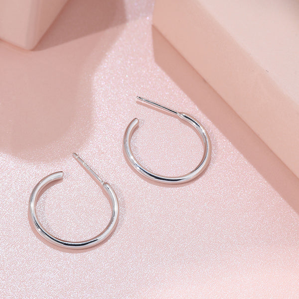 FE1971 925 Sterling Silver Small Fine Hoops Earring