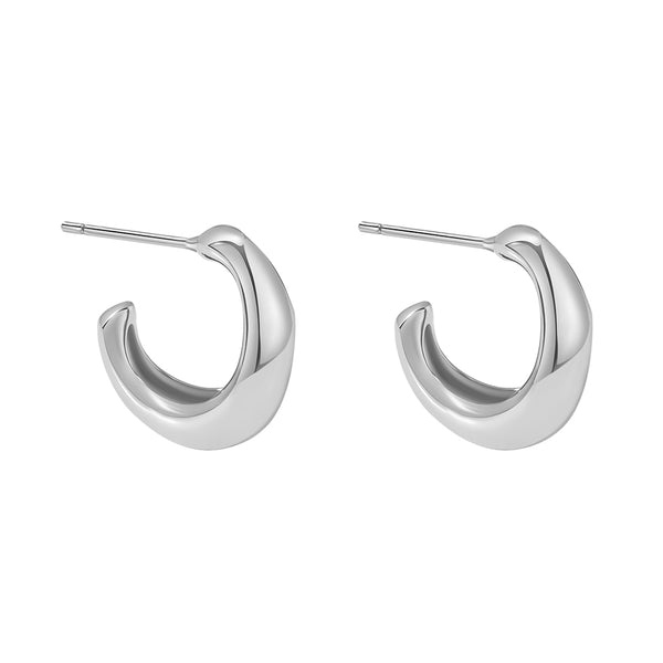 FE1968 925 Sterling Silver Basic Texture Hoops